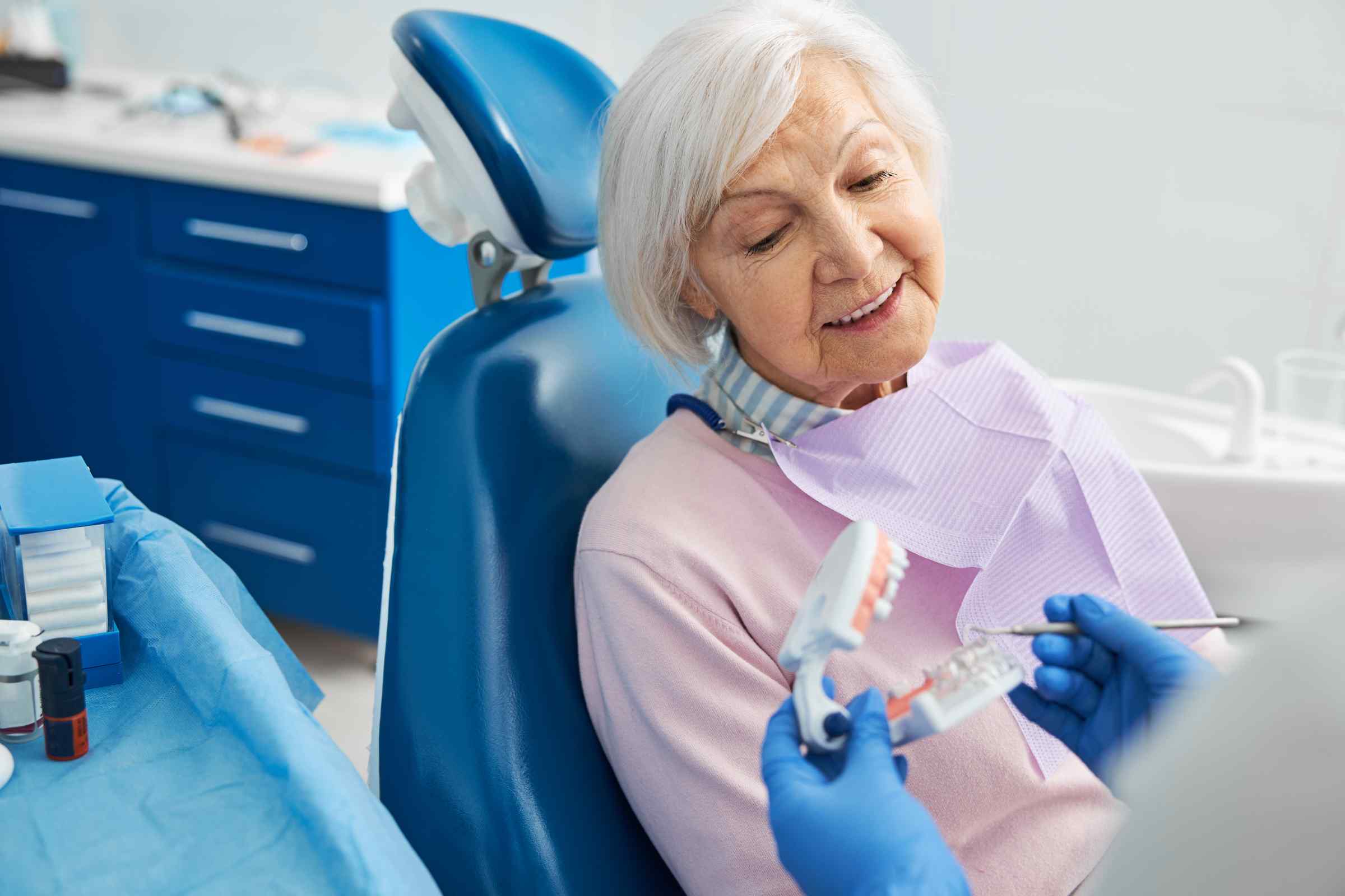 old woman at dentist